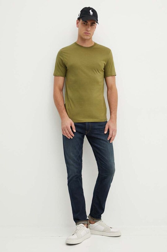 United Colors of Benetton tricou din bumbac 3U53J1F15 verde SS25