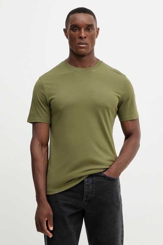 United Colors of Benetton tricou din bumbac uni verde 3U53J1F15