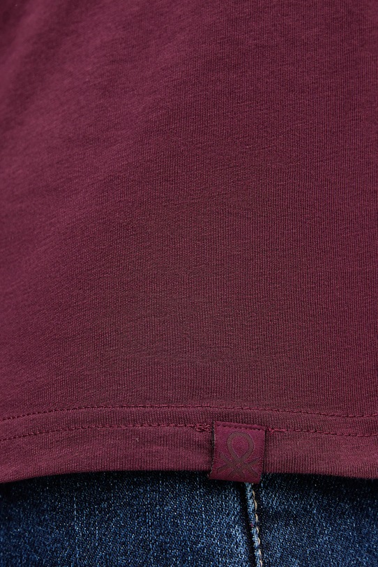 United Colors of Benetton tricou din bumbac burgundia 3U53J1F15