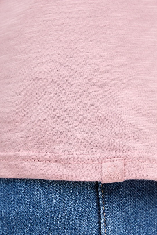 Βαμβακερό μπλουζάκι United Colors of Benetton ροζ 3JE1J19A5