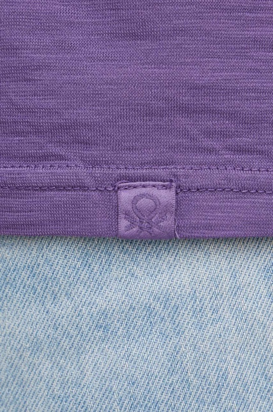 United Colors of Benetton t-shirt bawełniany 3JE1J19A5 fioletowy