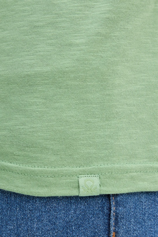 Bavlněné tričko United Colors of Benetton zelená 3JE1J19A5
