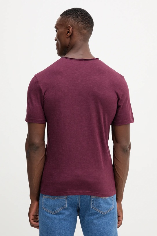 Βαμβακερό μπλουζάκι United Colors of Benetton 3JE1J19A5 μπορντό AA00