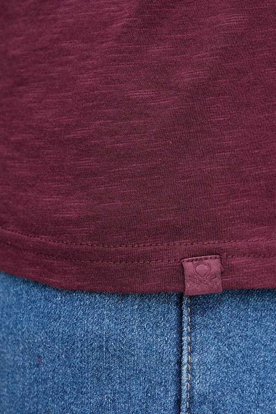 Βαμβακερό μπλουζάκι United Colors of Benetton μπορντό 3JE1J19A5