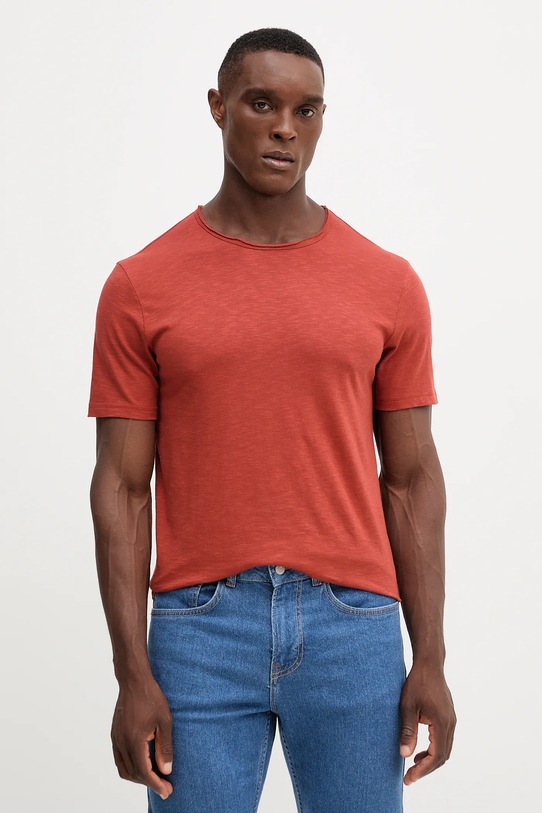 Βαμβακερό μπλουζάκι United Colors of Benetton κανονικό πορτοκαλί 3JE1J19A5