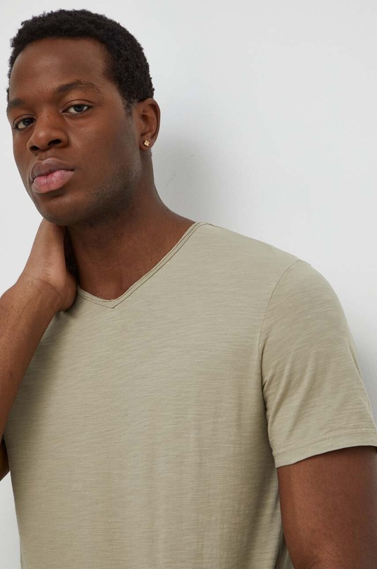 United Colors of Benetton t-shirt bawełniany beżowy 3JE1J4264