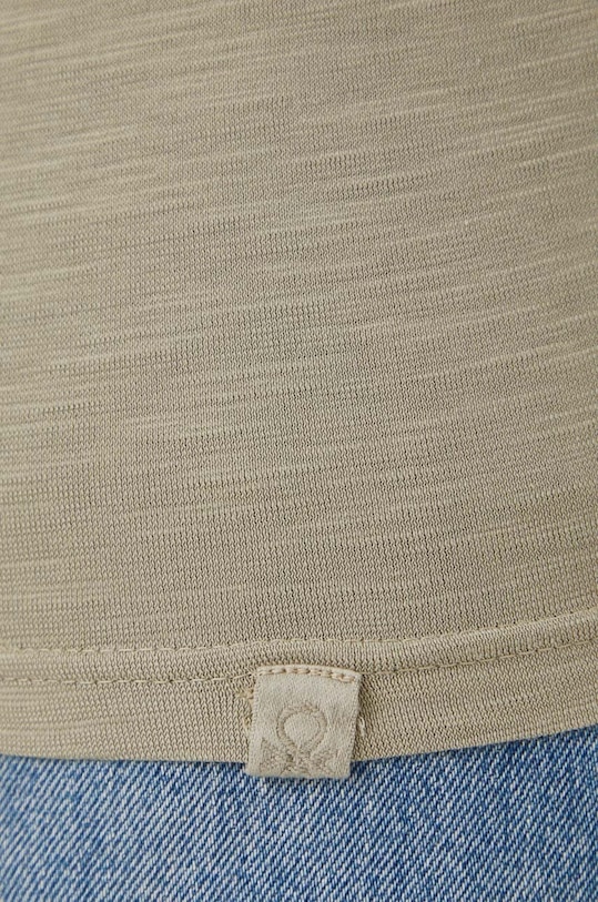 United Colors of Benetton t-shirt bawełniany 3JE1J4264 beżowy