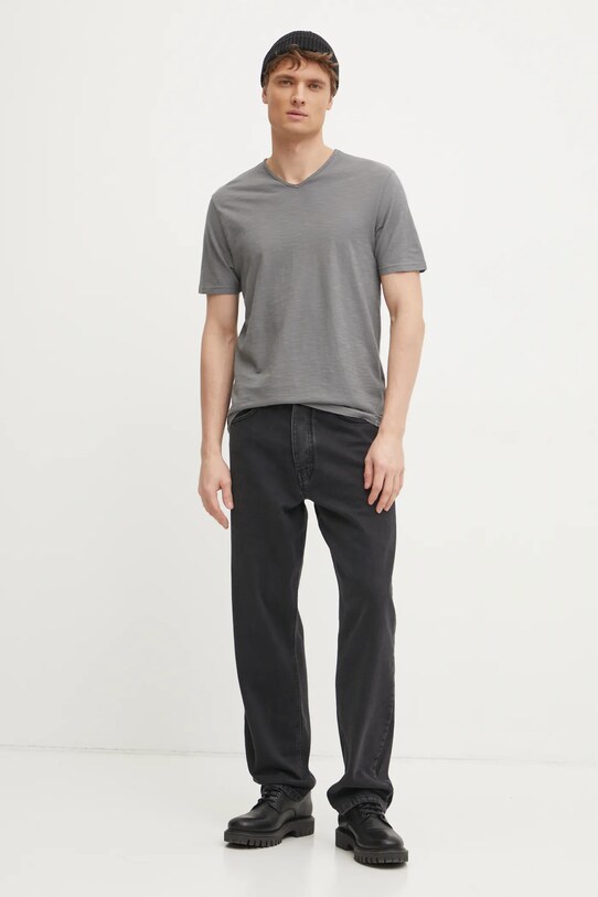 United Colors of Benetton tricou din bumbac 3JE1J4264 gri AA00