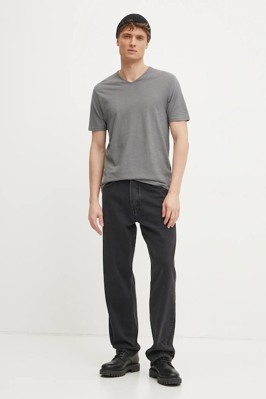 Bavlněné tričko United Colors of Benetton 3JE1J4264 šedá AA00