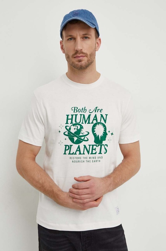 United Colors of Benetton t-shirt bawełniany 3MI5U108D beżowy SS24