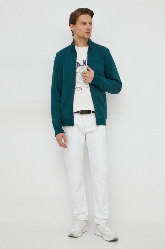 United Colors of Benetton t-shirt bawełniany 3MI5U108D beżowy SS24