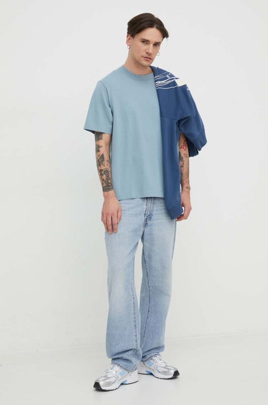 Bavlnené tričko Abercrombie & Fitch KI124.4095.210 modrá SS24