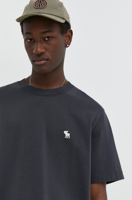 Bavlněné tričko Abercrombie & Fitch černá KI124.4096.901