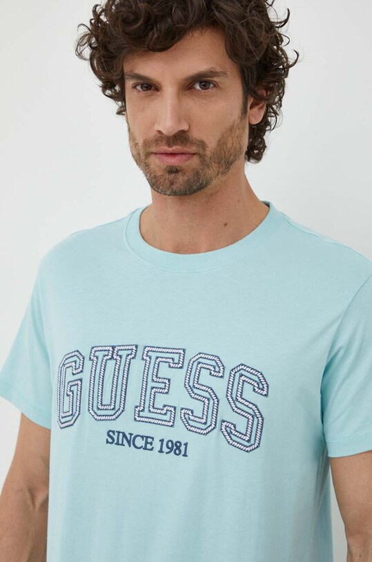 Бавовняна футболка Guess regular блакитний M4GI62.I3Z14