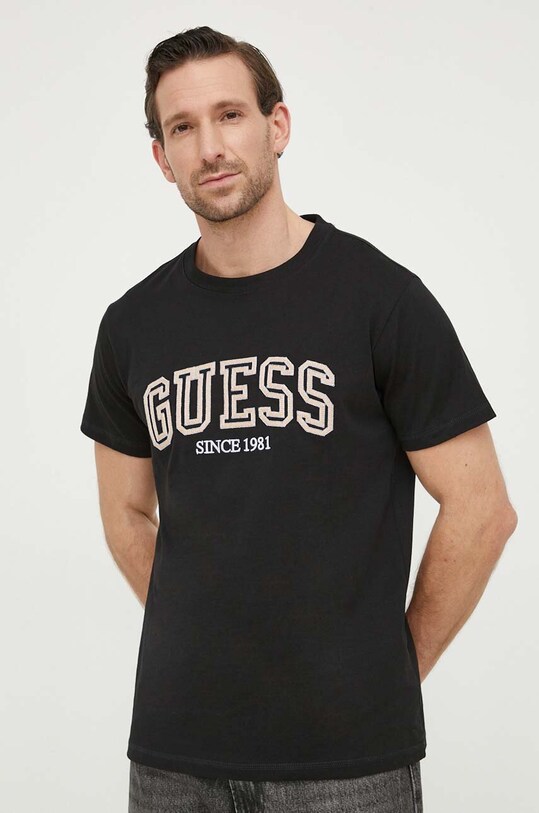 Бавовняна футболка Guess чорний M4GI62.I3Z14