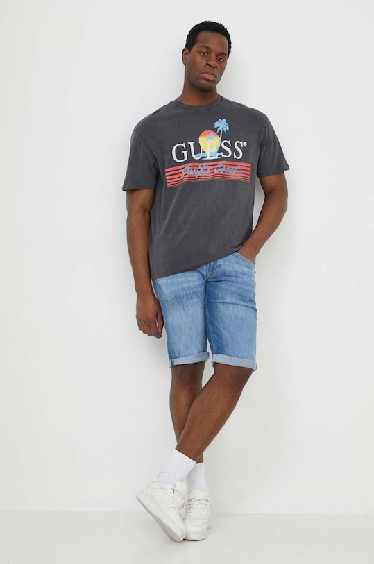 Guess t-shirt bawełniany PACIFIC M4GI41.KBZV1 szary SS24