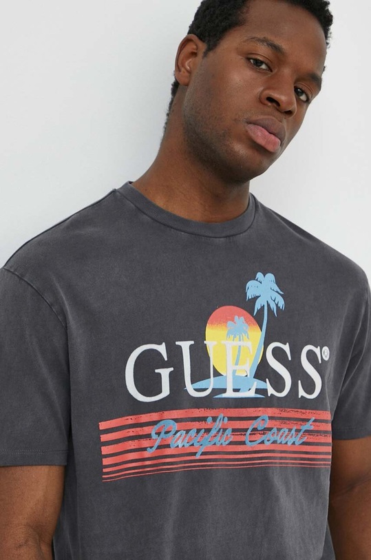 Guess t-shirt bawełniany PACIFIC szary M4GI41.KBZV1