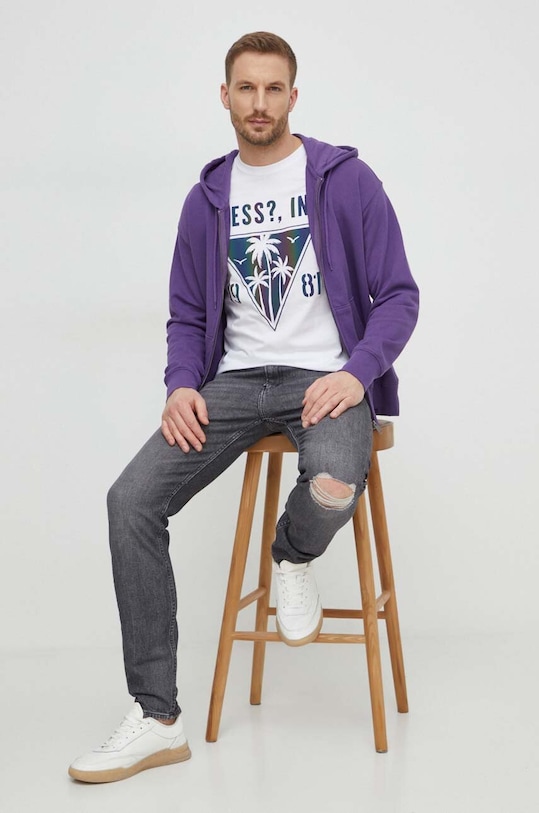 Хлопковая футболка Guess M4GI47.K9RM1 белый SS24