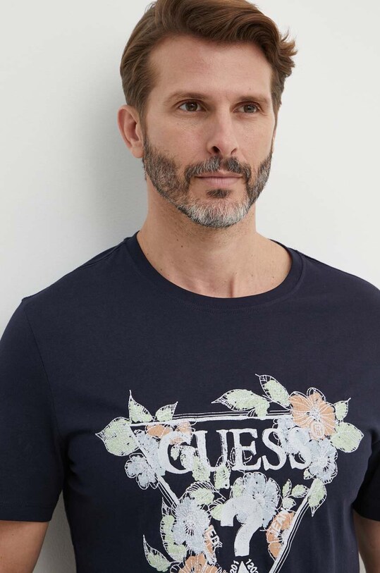 Хлопковая футболка Guess тёмно-синий M4GI11.I3Z14