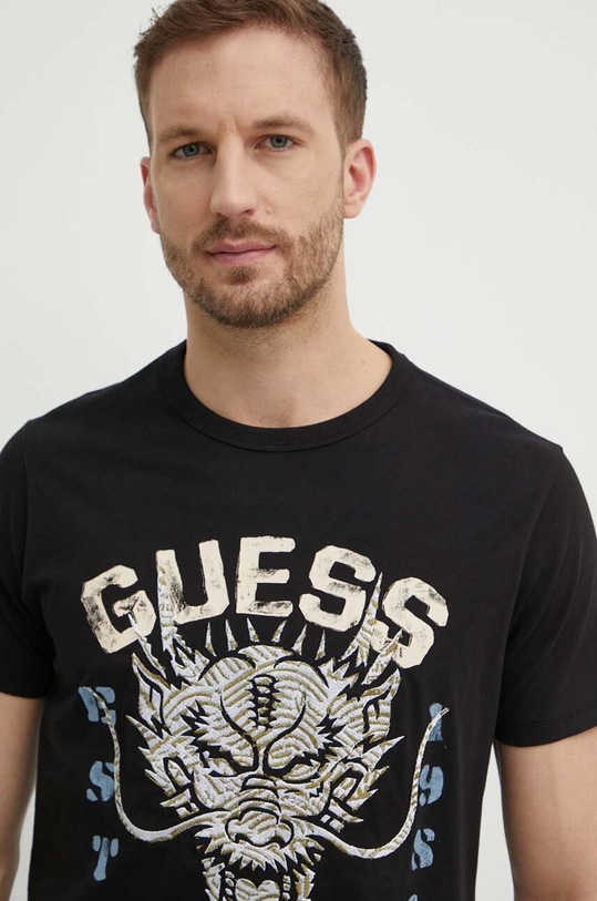 Guess t-shirt bawełniany DRAGON czarny M4GI21.K8FQ4