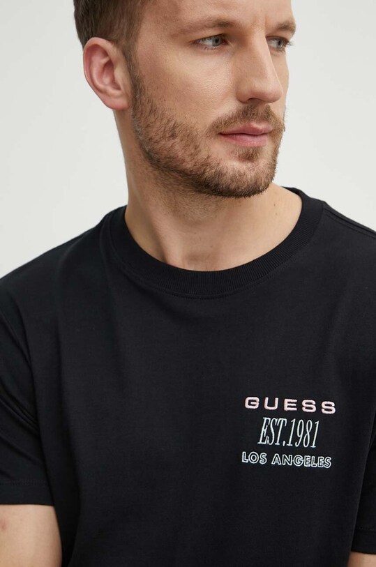 Хлопковая футболка Guess чёрный M4GI30.I3Z14