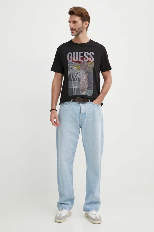 Bavlněné tričko Guess M4GI15.I3Z14 černá SS24
