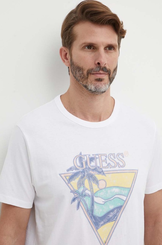 Guess t-shirt bawełniany biały M4GI16.I3Z14