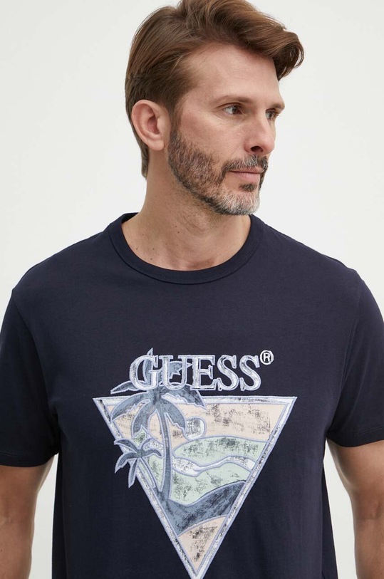 Хлопковая футболка Guess тёмно-синий M4GI16.I3Z14