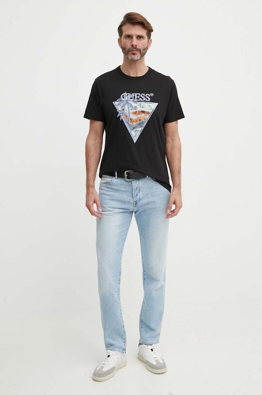 Хлопковая футболка Guess M4GI16.I3Z14 чёрный SS24