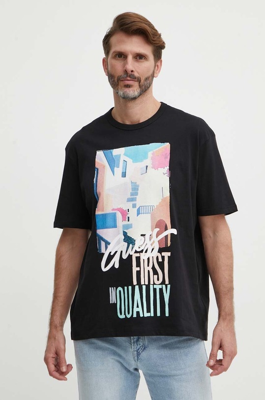 Guess pamut póló fekete M4GI23.K8FQ4