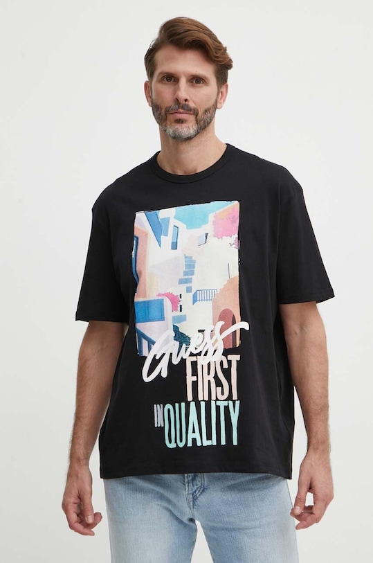 Guess pamut póló fekete M4GI23.K8FQ4