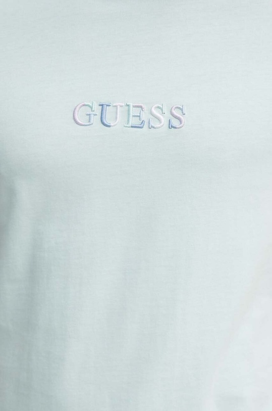 Guess t-shirt bawełniany M4GI92.I3Z14 turkusowy
