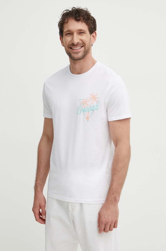 Одяг Бавовняна футболка Guess M4GI46.K9RM1 білий