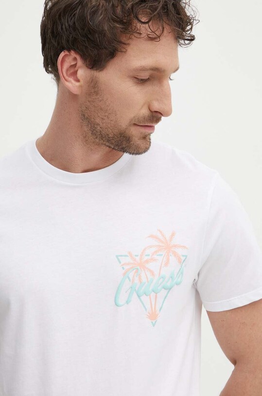 Хлопковая футболка Guess белый M4GI46.K9RM1