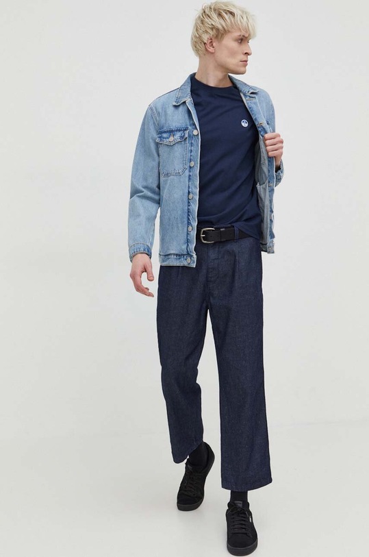 North Sails t-shirt bawełniany 692970 granatowy AW24