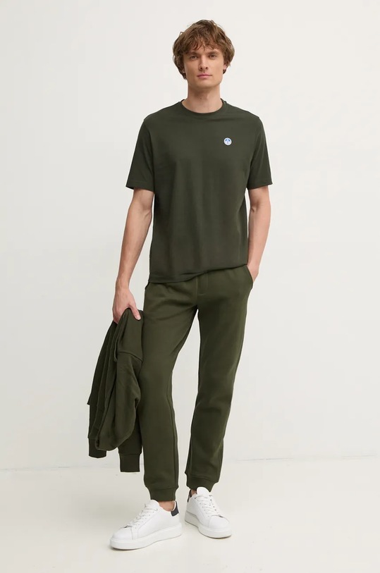 Bavlněné tričko North Sails 692970 zelená AW24