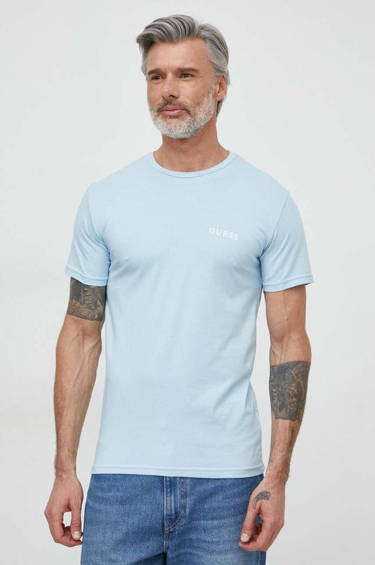 Guess t-shirt JOE z elastanem niebieski U4GM01.K6YW0