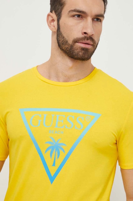 Guess t-shirt elasztánnal sárga F4GI00.J1311