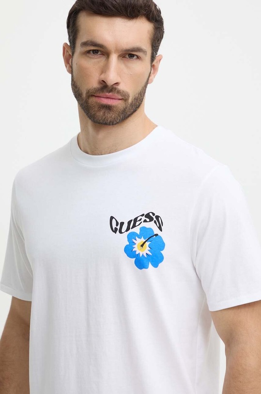 Guess t-shirt bawełniany FLOWER biały F4GI01.I3Z11