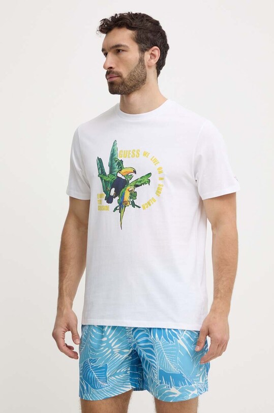 Guess pamut póló PARROTS F4GI08.I3Z11 fehér SS24