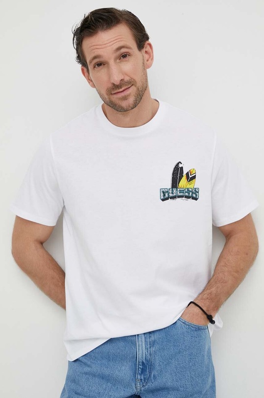 Guess t-shirt bawełniany SURFING F4GI07.I3Z14 biały SS24