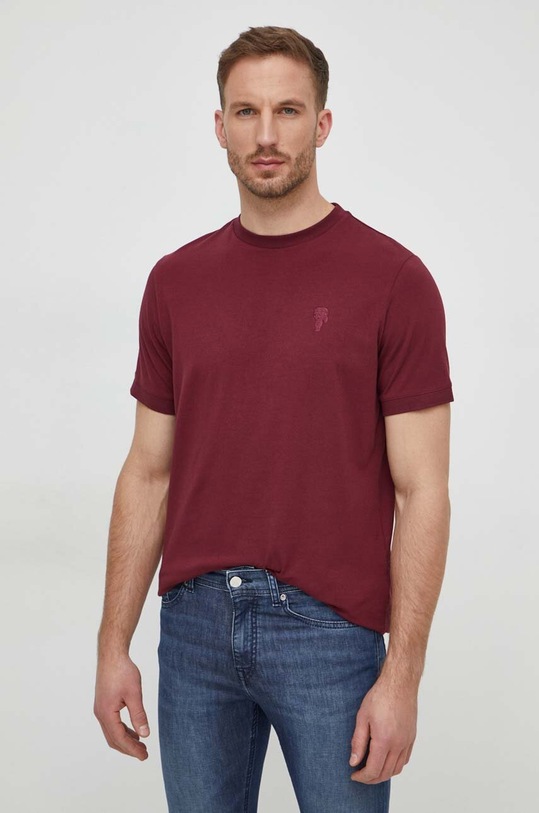 Karl Lagerfeld t-shirt regular bordowy 534221.755055