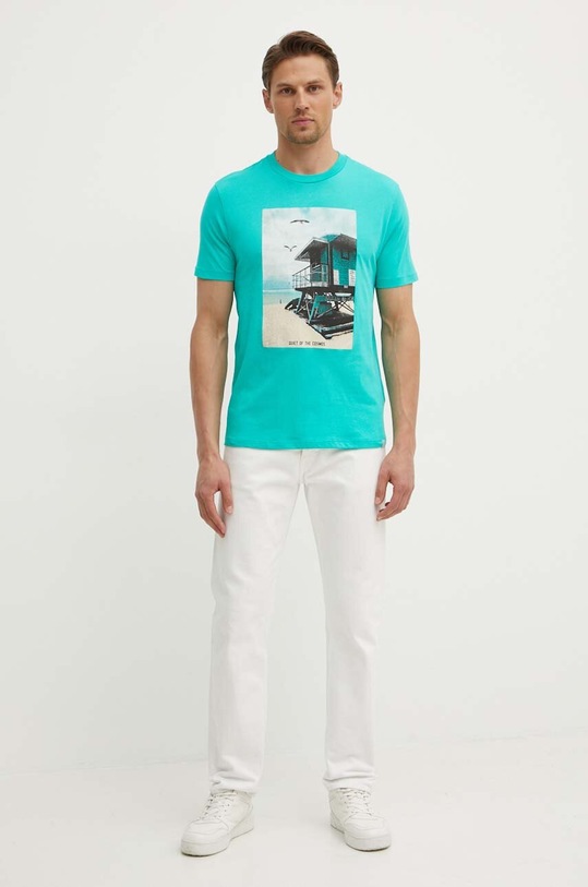 United Colors of Benetton t-shirt bawełniany 3I1XU108Z zielony SS24