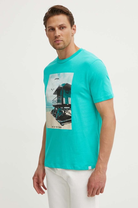 United Colors of Benetton t-shirt bawełniany zielony 3I1XU108Z