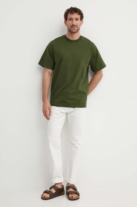 United Colors of Benetton t-shirt bawełniany 3MI6U108T zielony SS24
