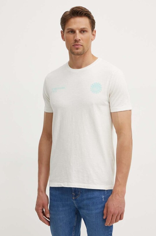 United Colors of Benetton t-shirt bawełniany beżowy 3F98U1092