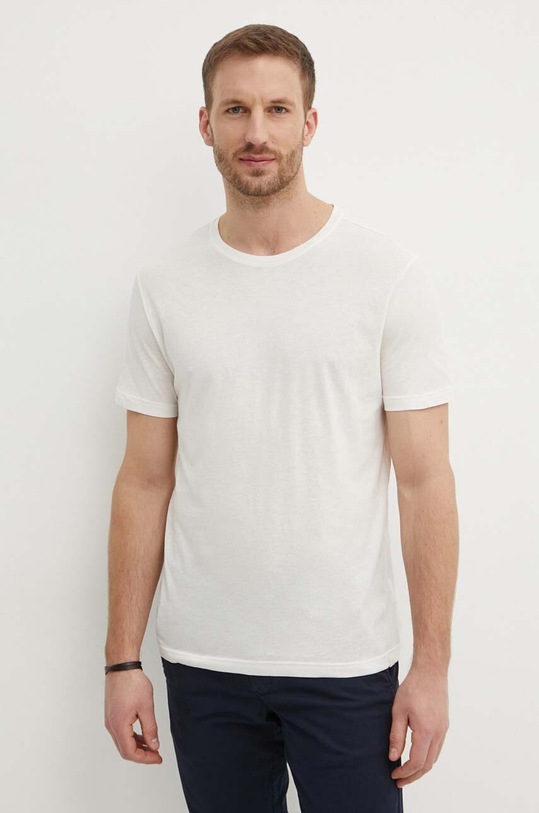 United Colors of Benetton t-shirt bawełniany bawełna beżowy 3P7XU1058