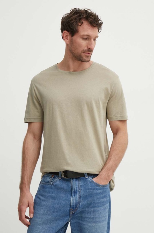 United Colors of Benetton t-shirt bawełniany bawełna zielony 3P7XU1058