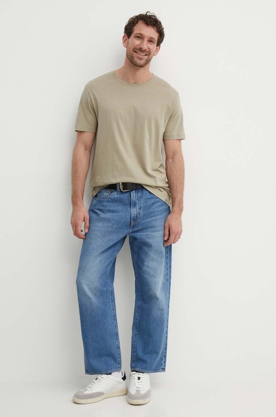 United Colors of Benetton t-shirt bawełniany 3P7XU1058 zielony SS25