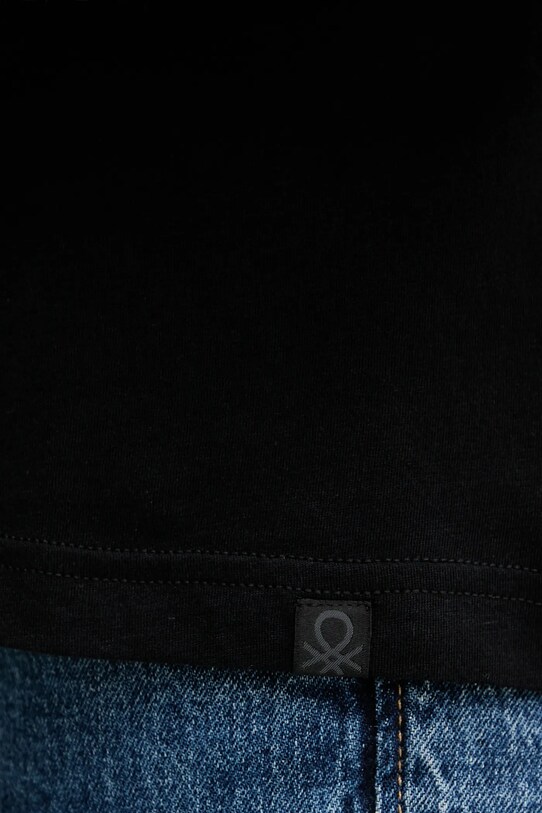 United Colors of Benetton pamut póló 3P7XU1058 fekete